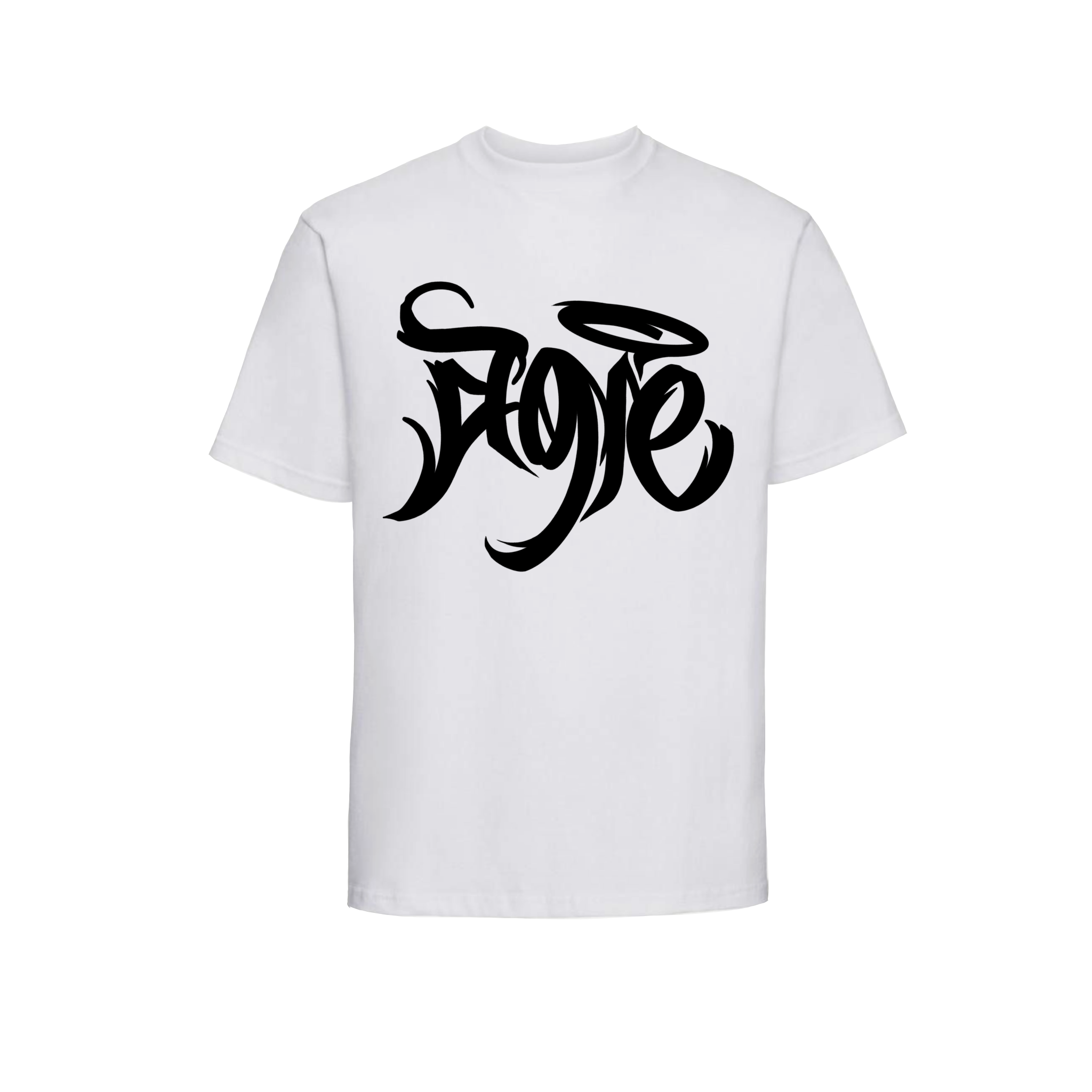 Agie t-shirt design on a white shirt