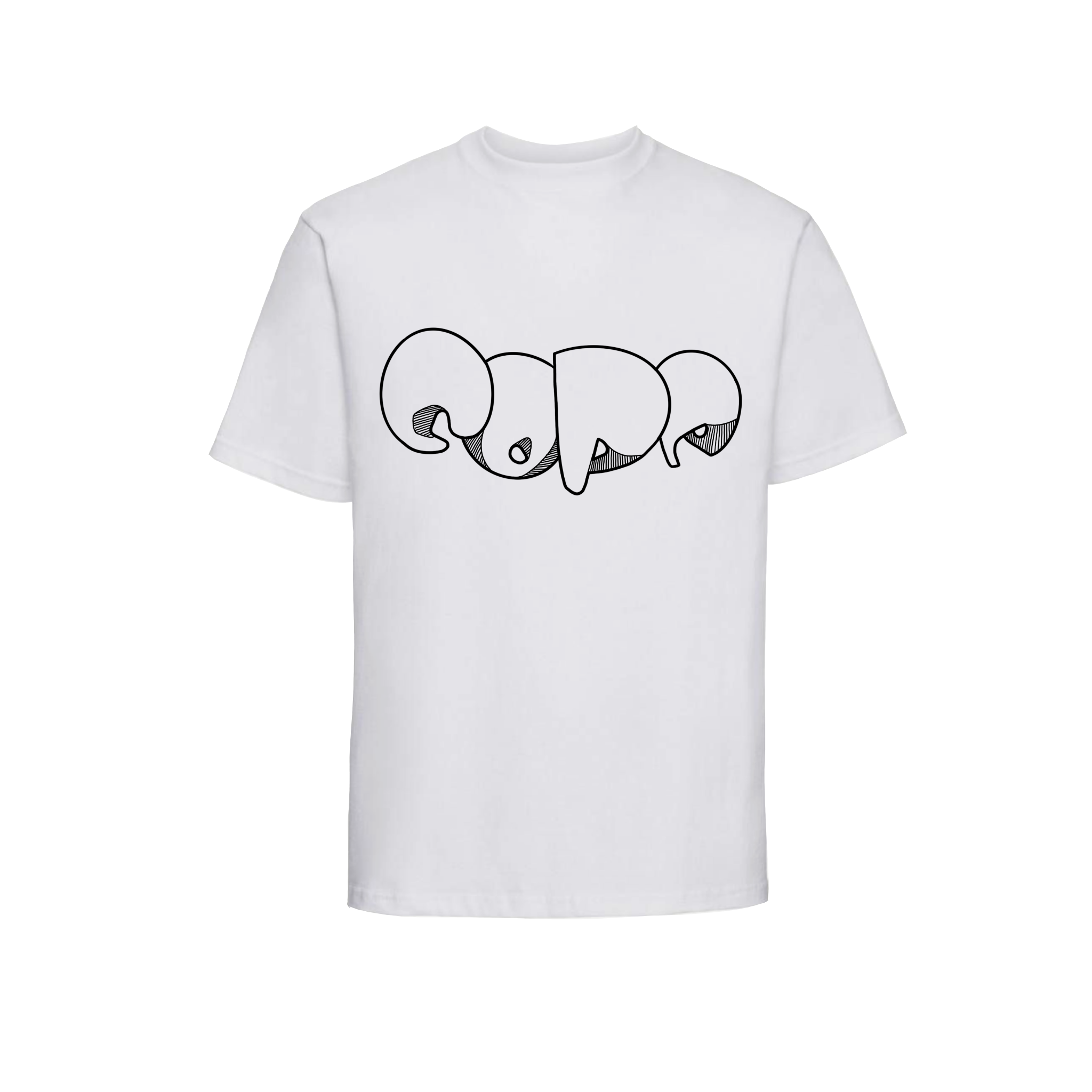 COPE t-shirt design on a white shirt