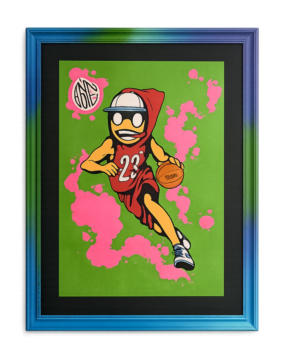 Basketball Flow framed artwork on a white background