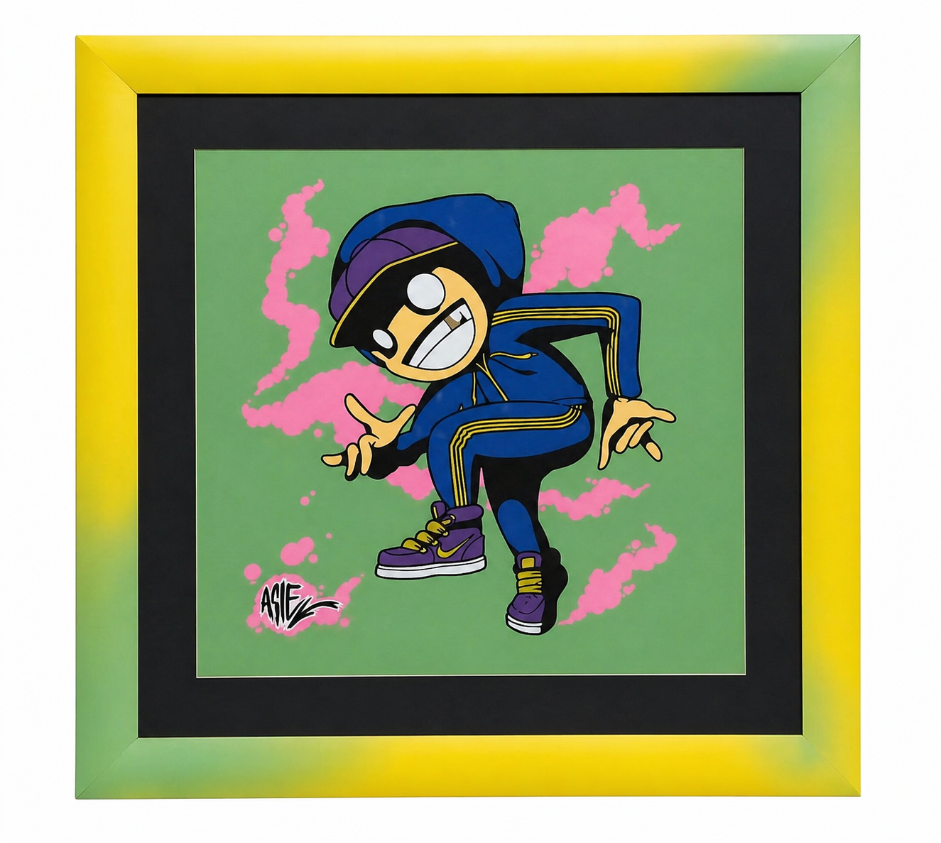 Funked Up framed artwork on a clean background